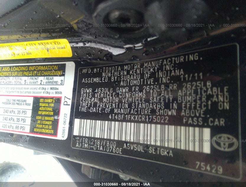 4T4BF1FKXCR175022