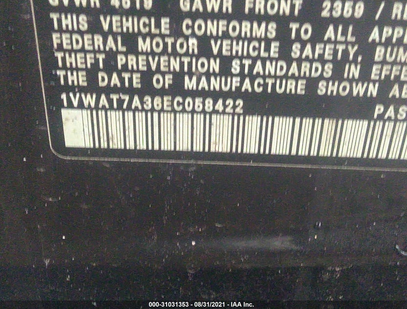 1VWAT7A36EC058422