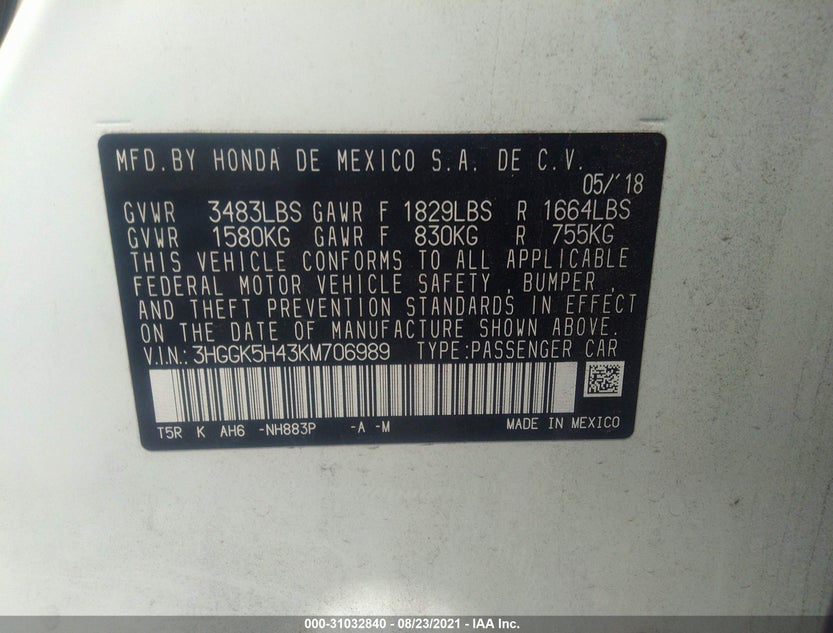 3HGGK5H43KM706989
