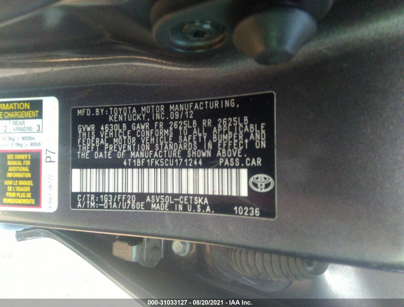 4T1BF1FK5CU171244