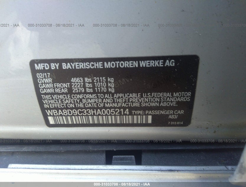 WBA8D9C33HA005214