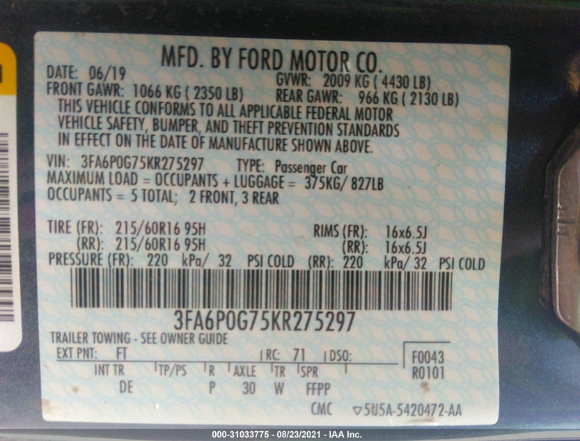 3FA6P0G75KR275297