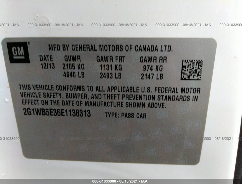 2G1WB5E36E1138313