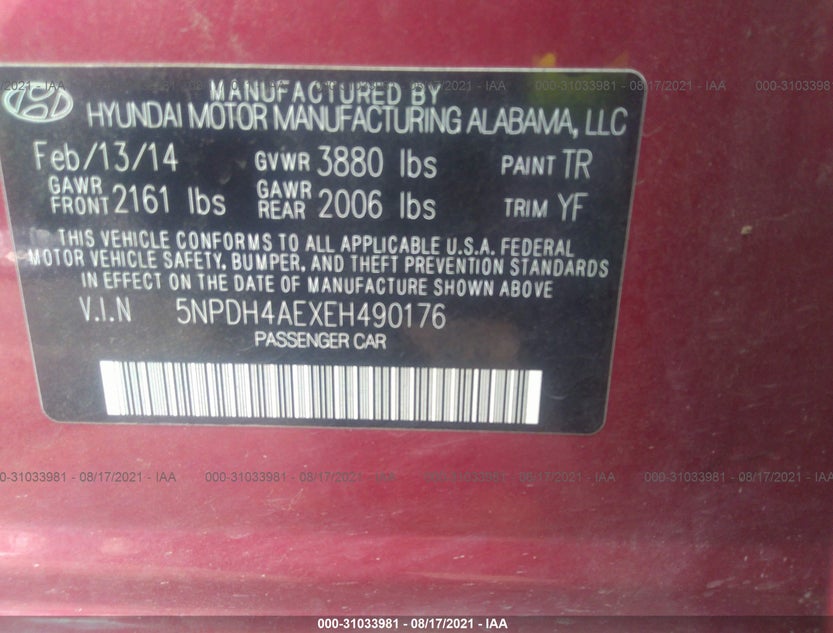 5NPDH4AEXEH490176