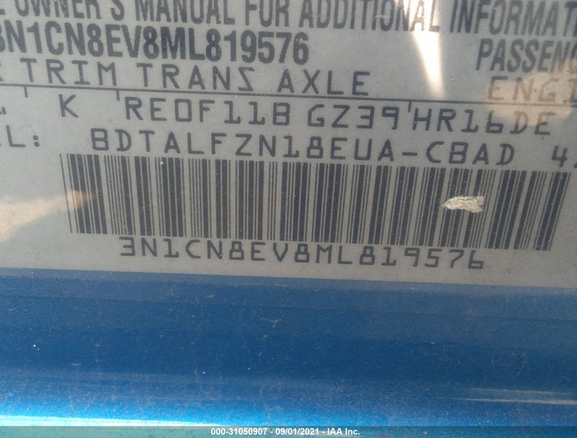 3N1CN8EV8ML819576