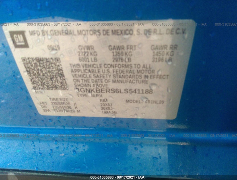 3GNKBERS6LS541188