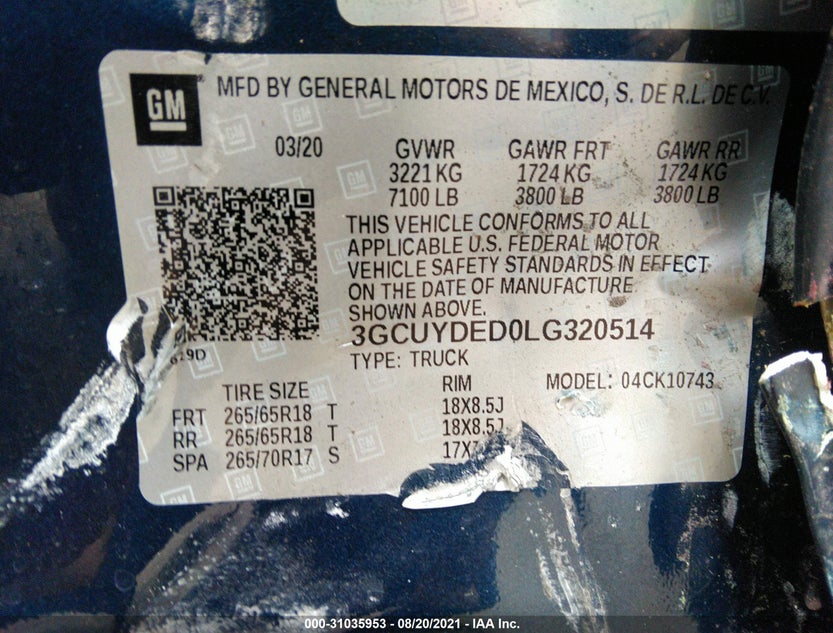 3GCUYDED0LG320514