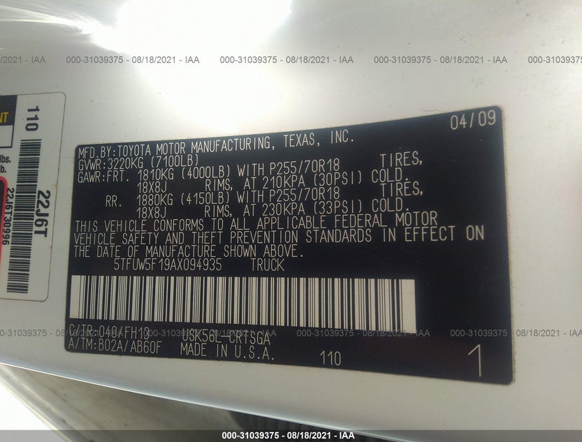 5TFUW5F19AX094935