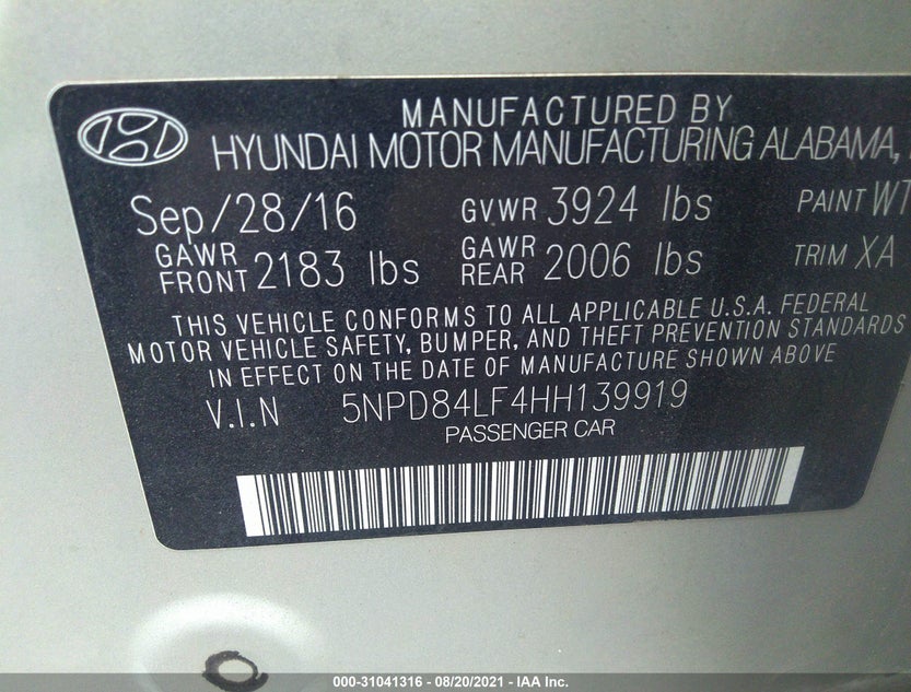 5NPD84LF4HH139919
