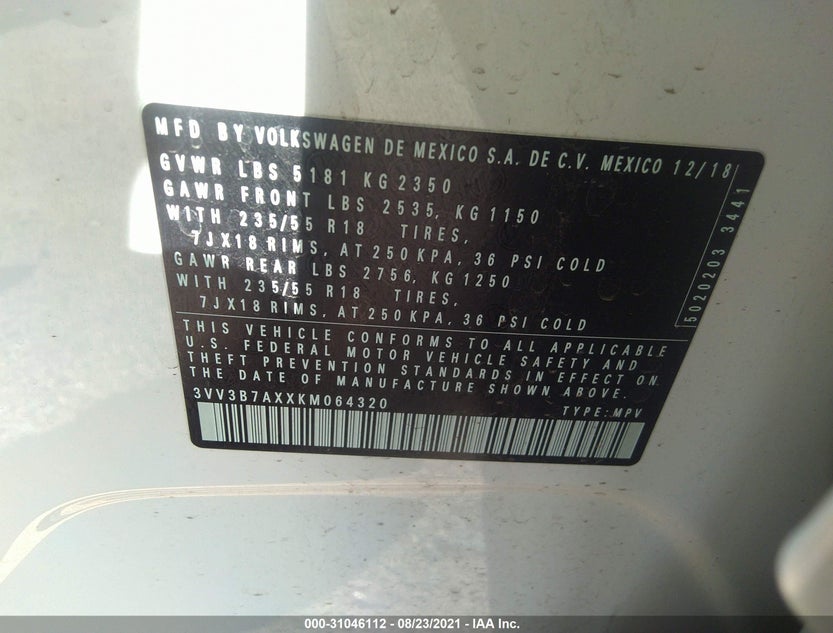 3VV3B7AXXKM064320
