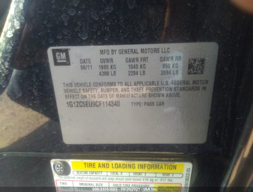 1G1ZC5EU9CF114340
