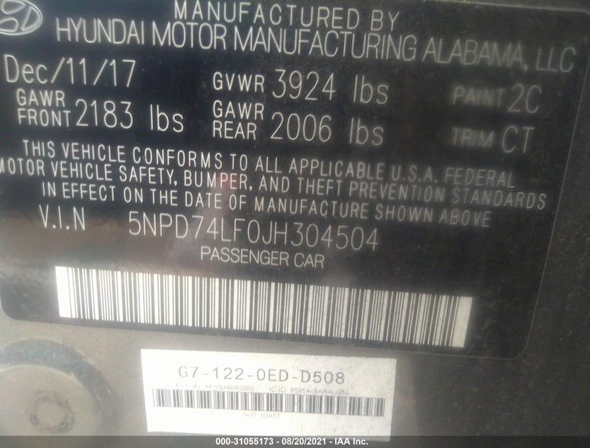 5NPD74LF0JH304504