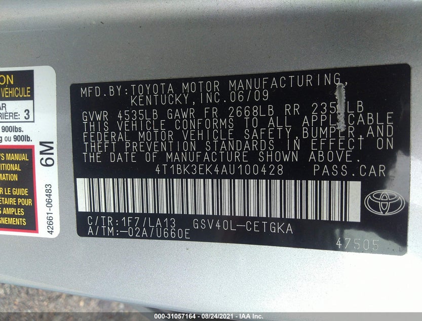 4T1BK3EK4AU100428