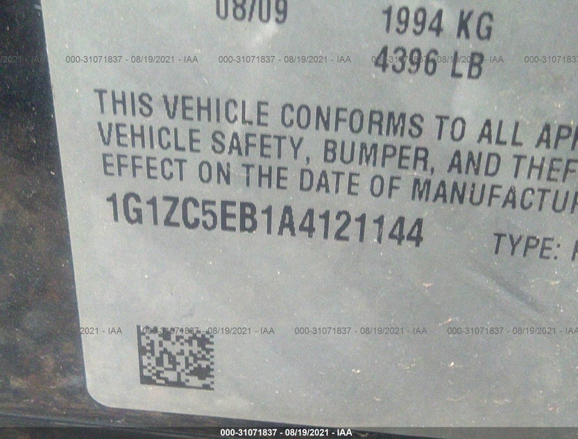 1G1ZC5EB1A4121144
