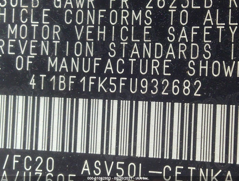 4T1BF1FK5FU932682