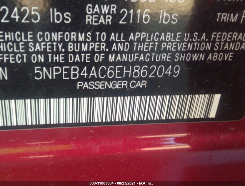 5NPEB4AC6EH862049