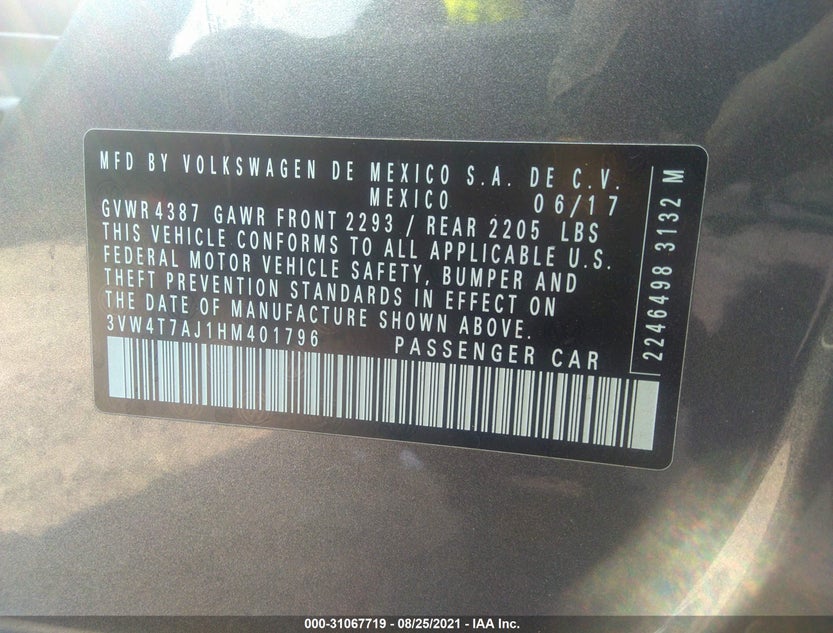 3VW4T7AJ1HM401796