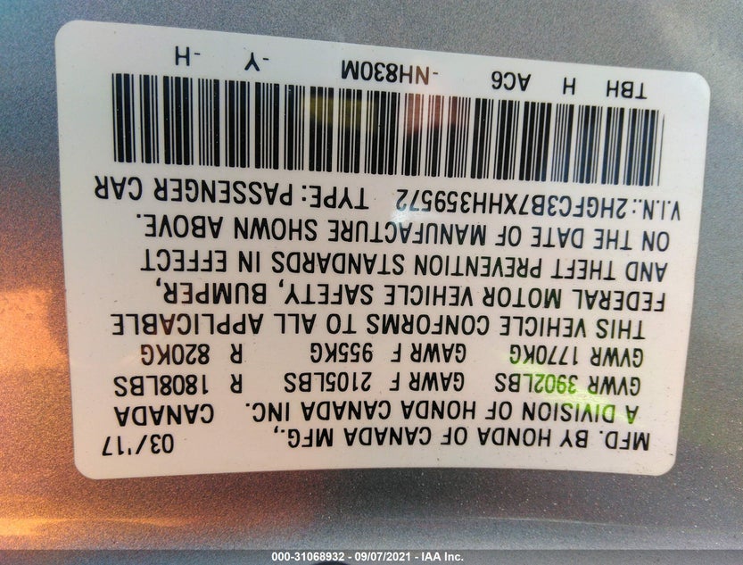 2HGFC3B7XHH359572