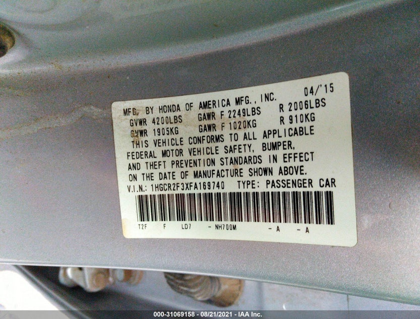 1HGCR2F3XFA169740