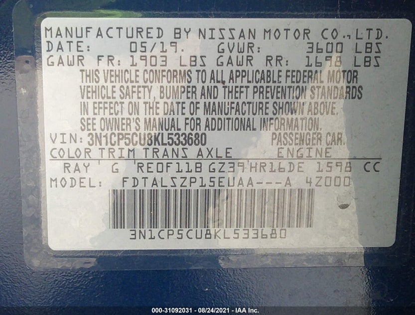 3N1CP5CU8KL533680