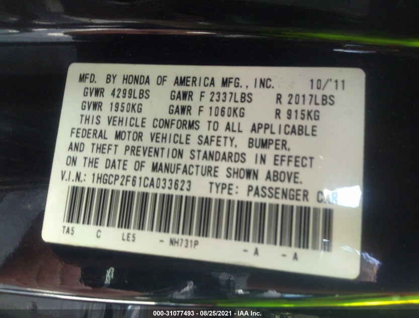 1HGCP2F61CA033623
