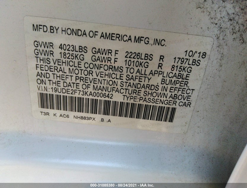 19UDE2F73KA000642