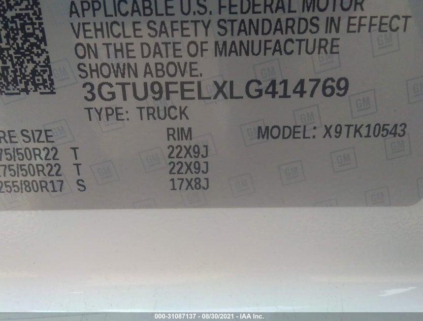 3GTU9FELXLG414769
