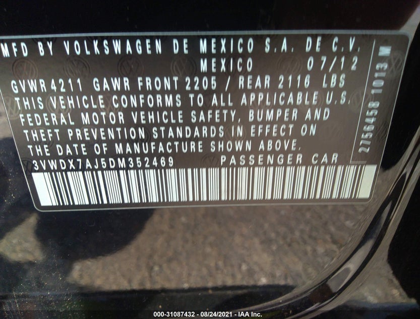 3VWDX7AJ5DM352469