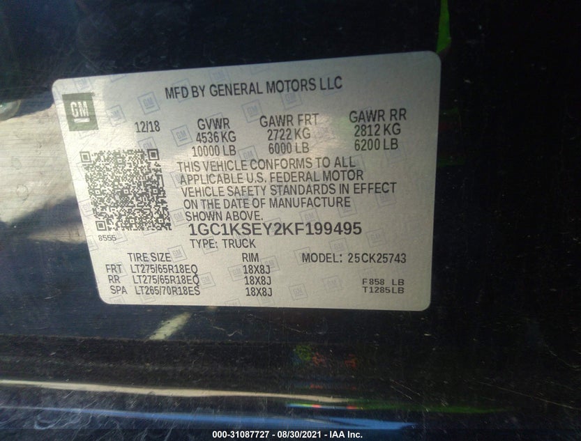 1GC1KSEY2KF199495