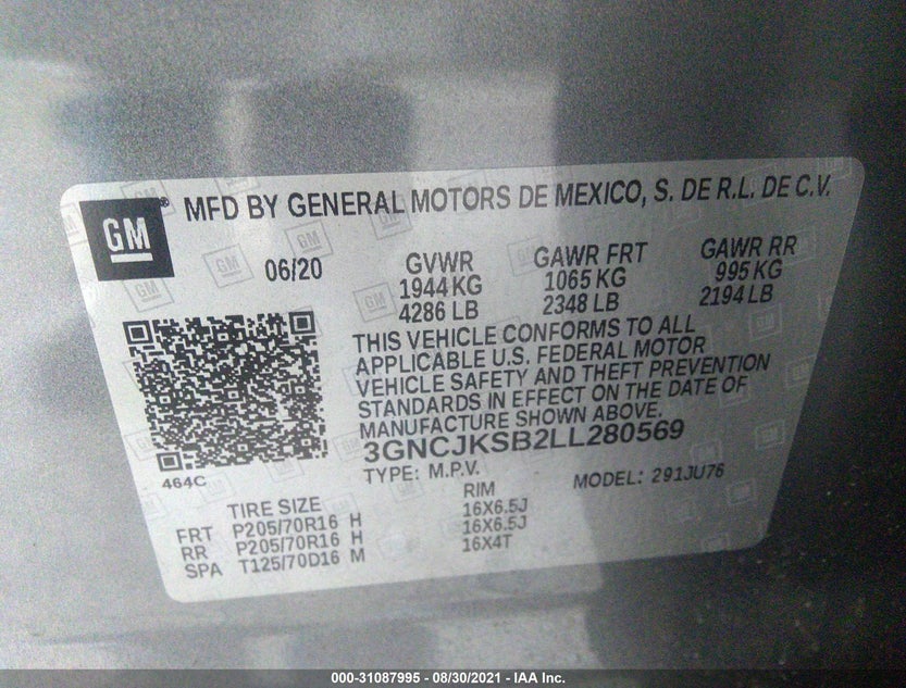 3GNCJKSB2LL280569