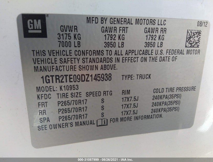1GTR2TE09DZ145938
