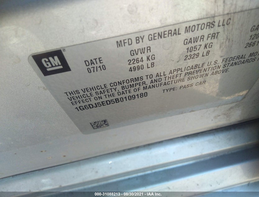 1G6DJ5ED5B0109180