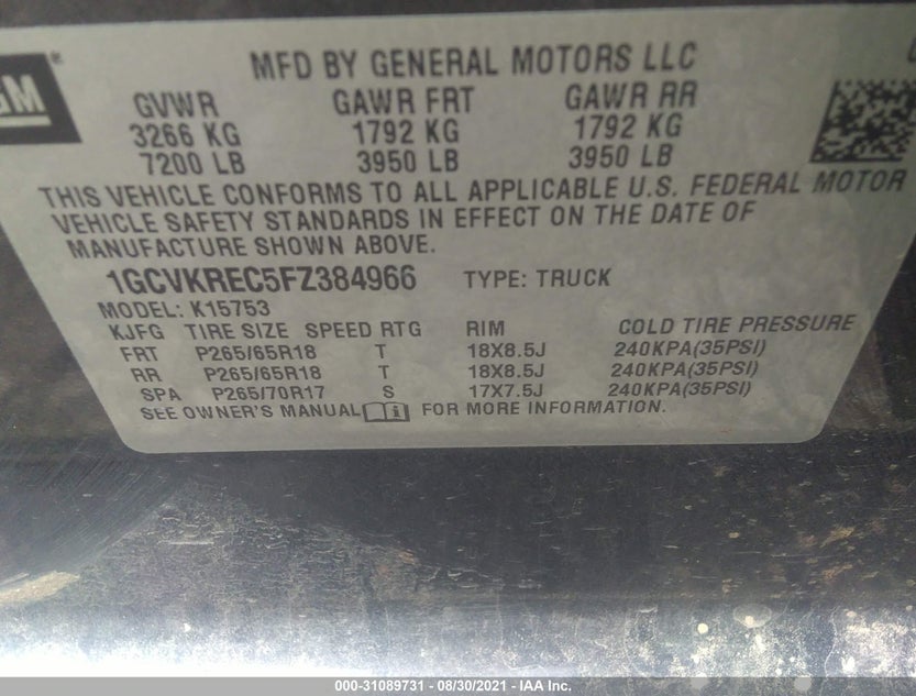 1GCVKREC5FZ384966