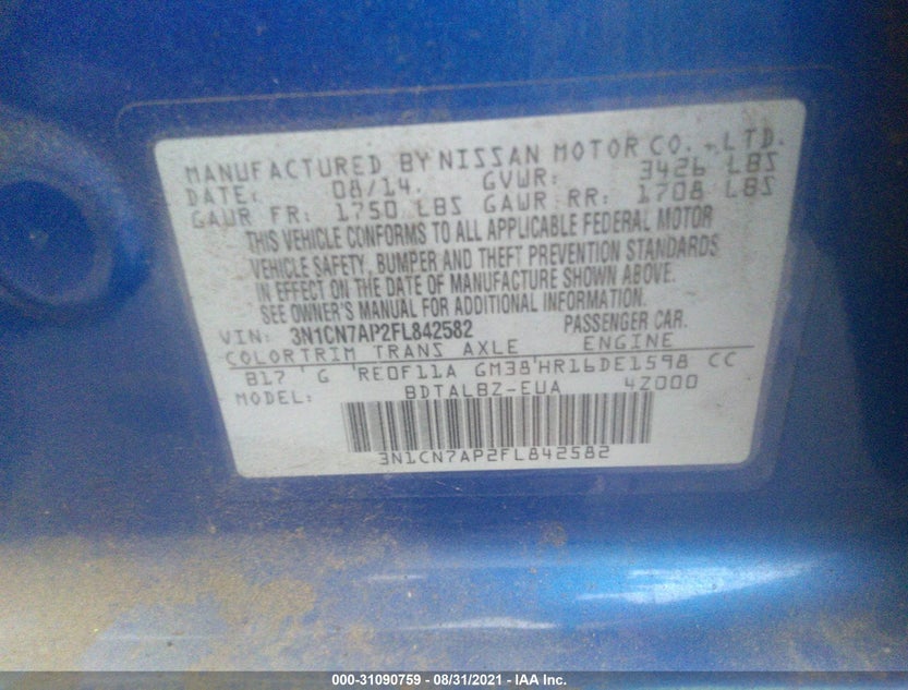 3N1CN7AP2FL842582