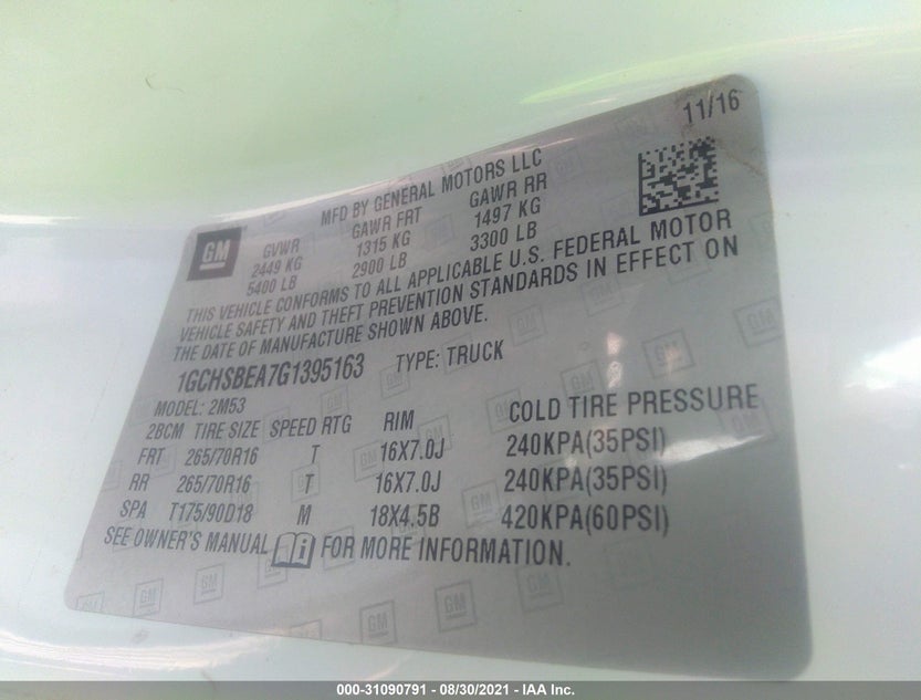 1GCHSBEA7G1395163