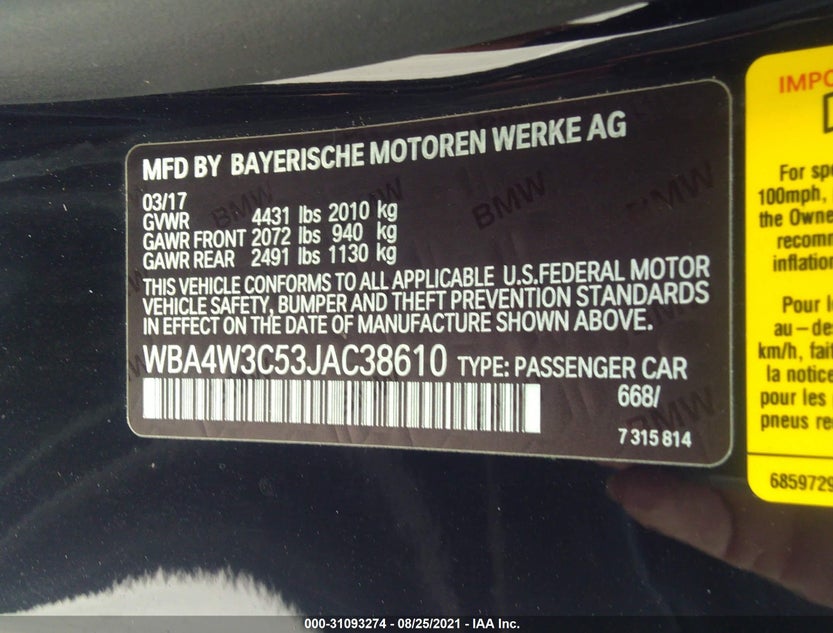 WBA4W3C53JAC38610