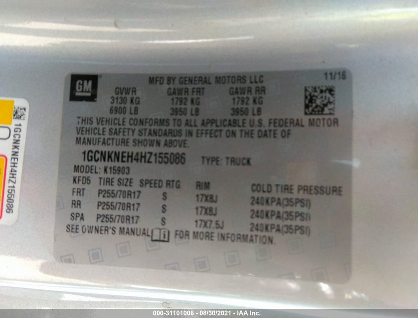 1GCNKNEH4HZ155086