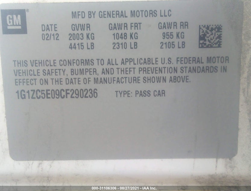 1G1ZC5E09CF290236