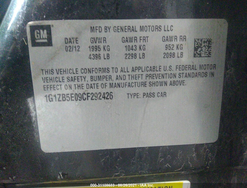 1G1ZB5E09CF292426