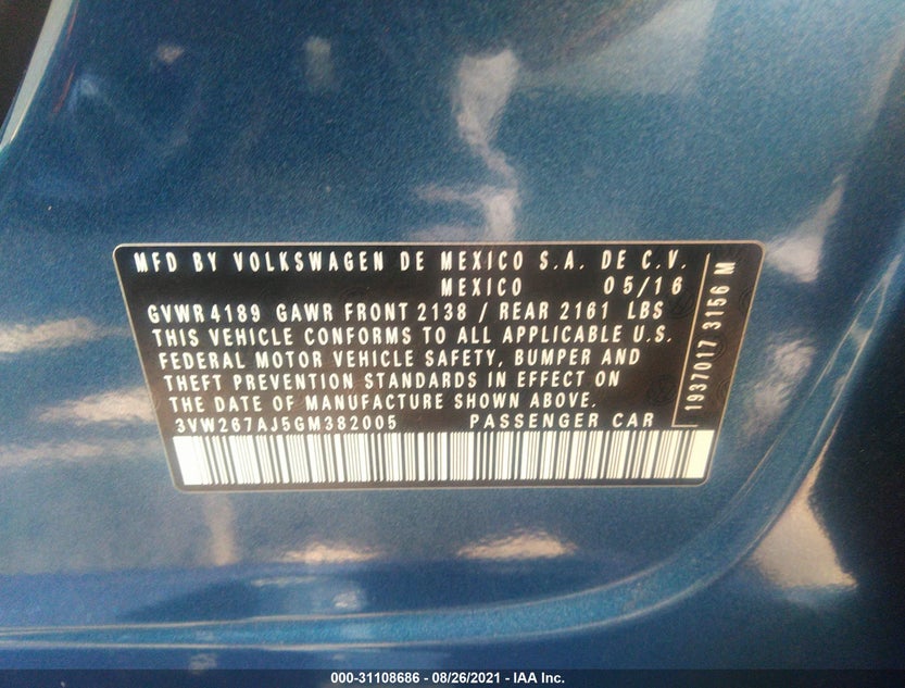 3VW267AJ5GM382005