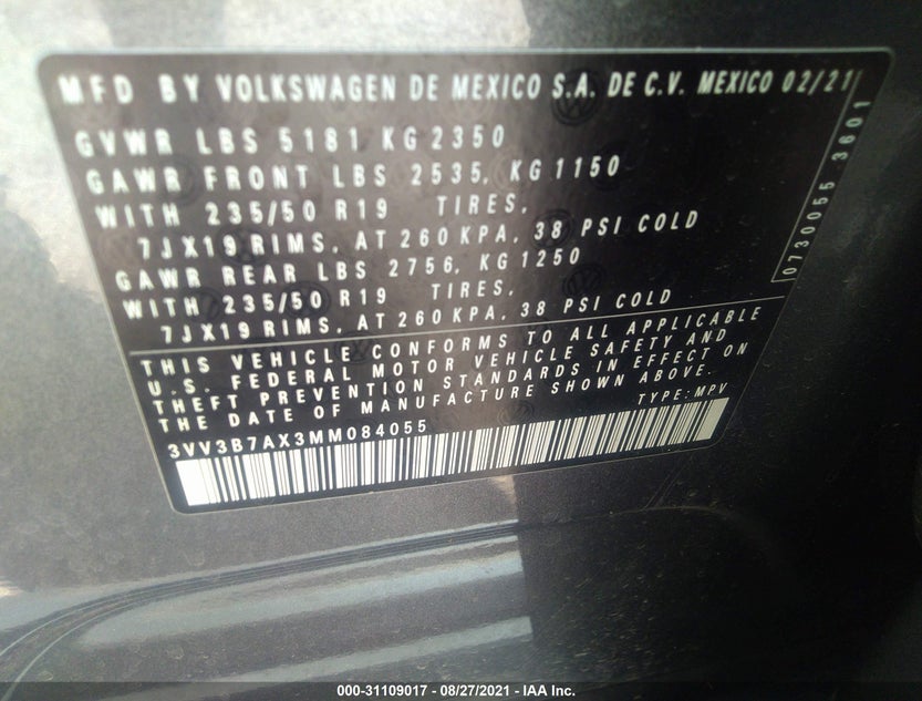 3VV3B7AX3MM084055
