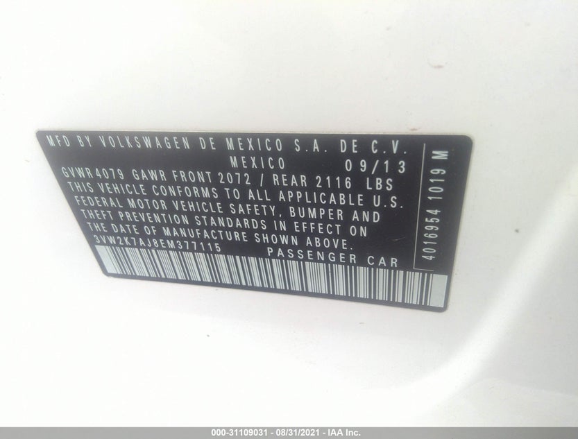 3VW2K7AJ8EM377115
