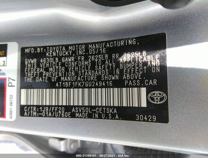 4T1BF1FK7GU249416