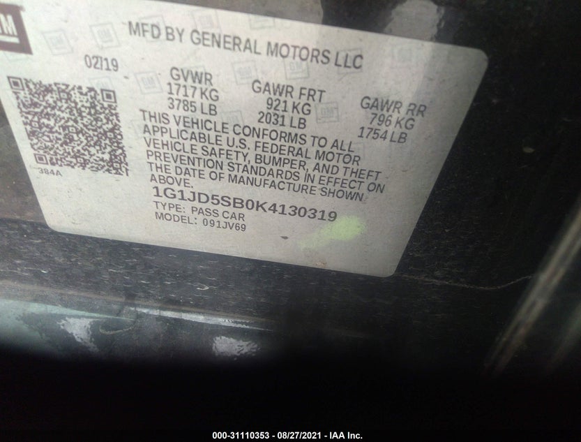1G1JD5SB0K4130319