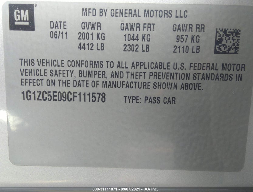 1G1ZC5E09CF111578