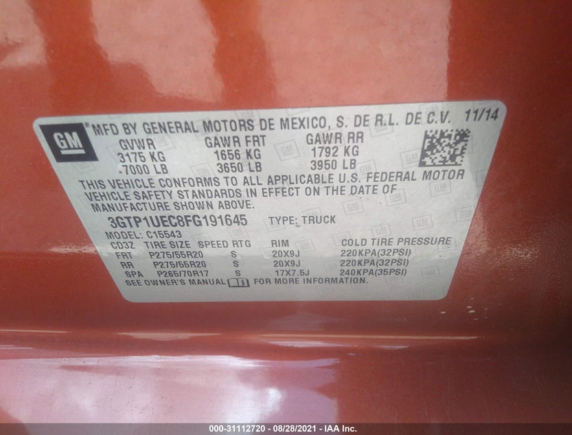 3GTP1UEC8FG191645