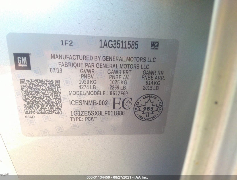 1G1ZE5SX8LF011886