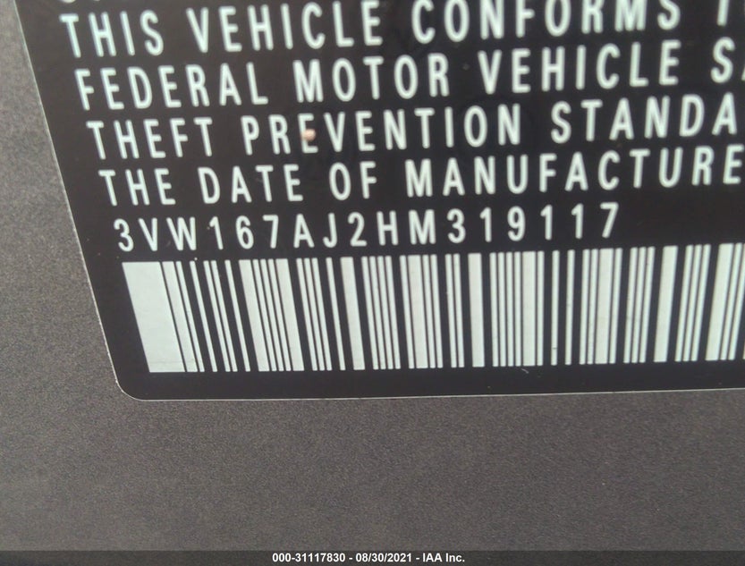3VW167AJ2HM319117