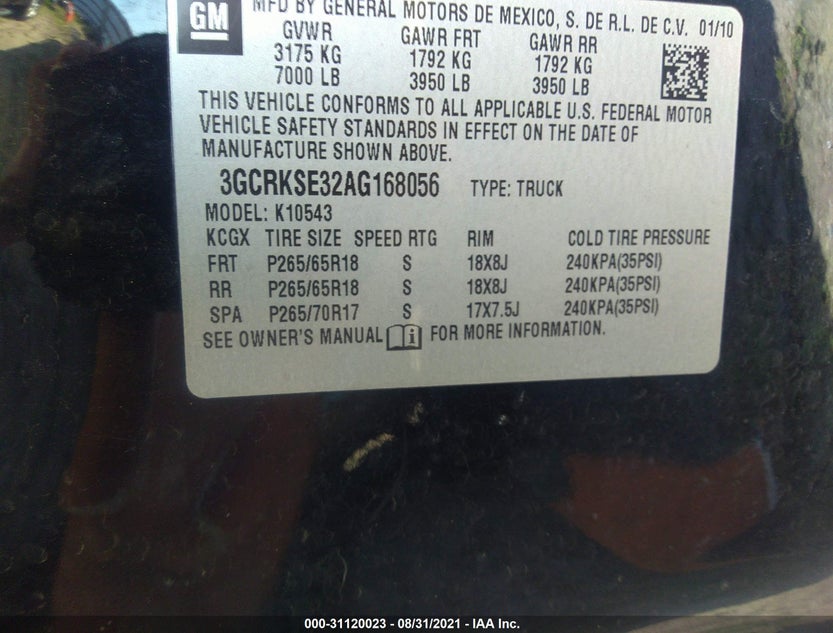 3GCRKSE32AG168056