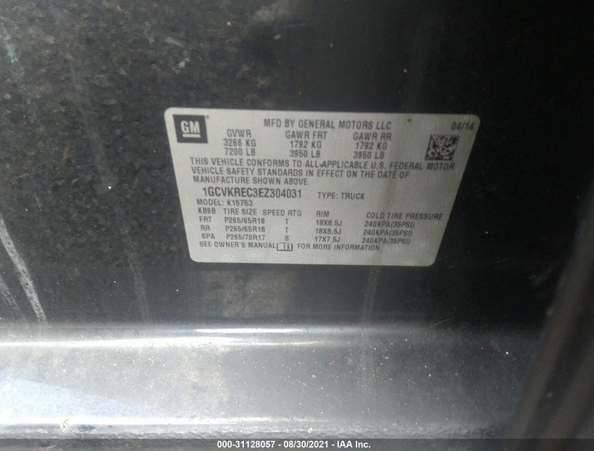 1GCVKREC3EZ304031